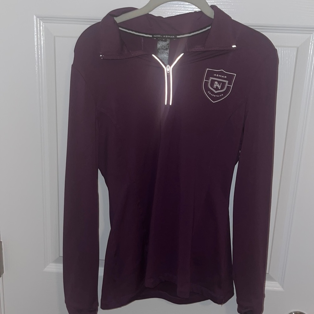 Purple Noel Asmar Equestrian fleeced lined quarter zip top.